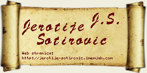 Jerotije Sotirović vizit kartica